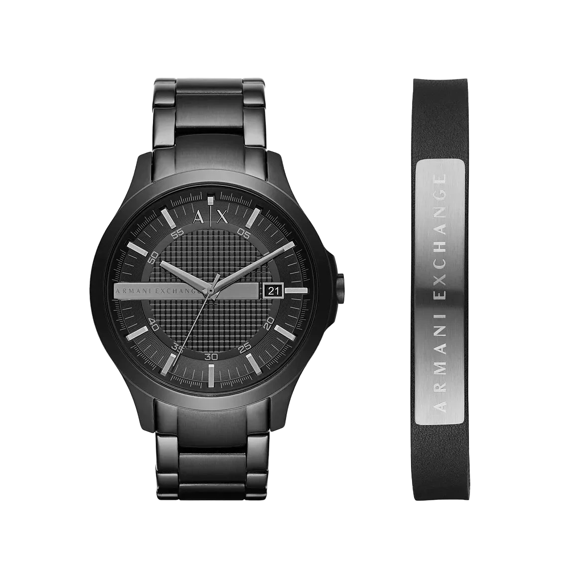 Armani Exchange AX7101 Three-Hand Date Black Stainless Steel Watch