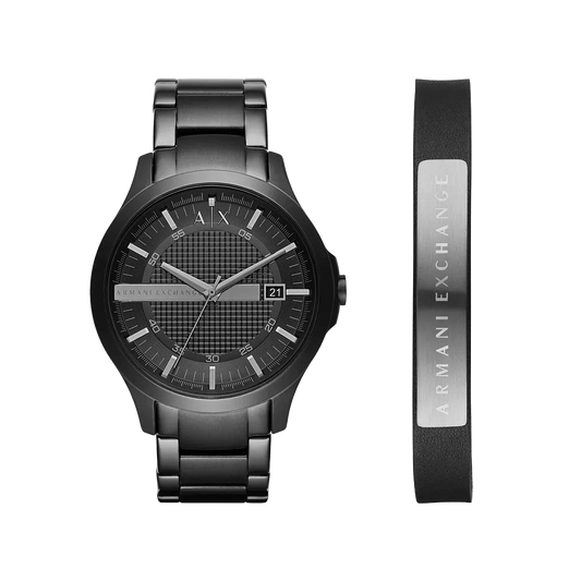 Armani Exchange AX7101 Three-Hand Date Black Stainless Steel Watch