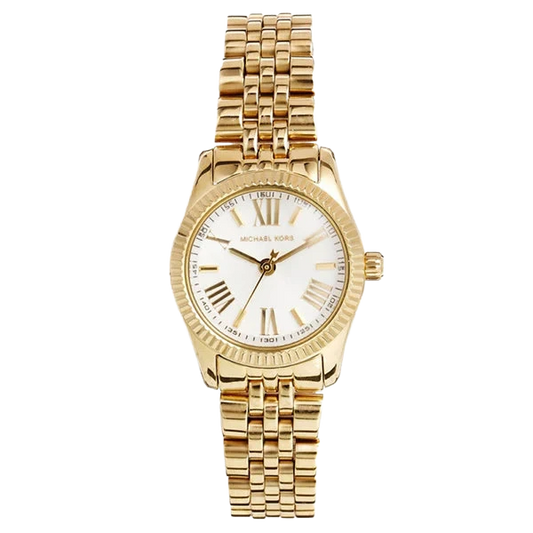Michael Kors MK3229 Lexington Petite 26mm Quartz – Silver Dial, Gold-Tone Stainless Steel