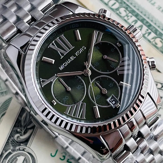 Michael Kors Lexington MK6222 Green Dial Stainless Steel Ladies Watch