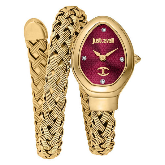JC1L264M0035 Just Cavalli Women's Signature Snake Quartz Watch Red Dial