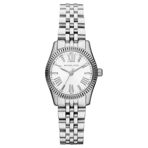 Michael Kors Lexington Quartz White Dial Silver Steel Strap Watch For Women - MK3228
