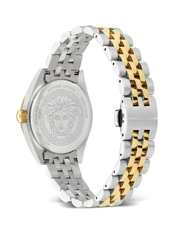 Versace V-Code Lady Quartz Watch, PVD Gold, Green, 36 mm, VE8I00424