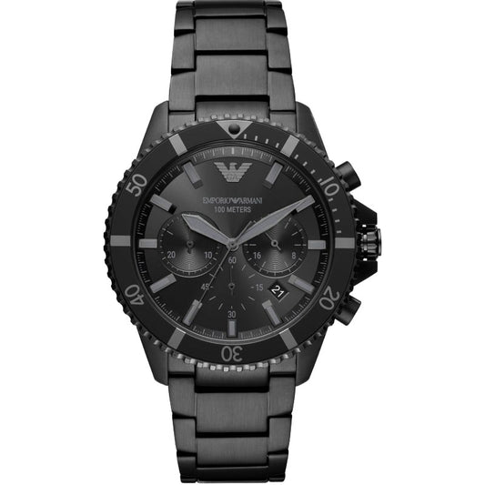 Emporio Armani AR11363 Men’s Quartz Watch — Black Dial, Stainless Steel