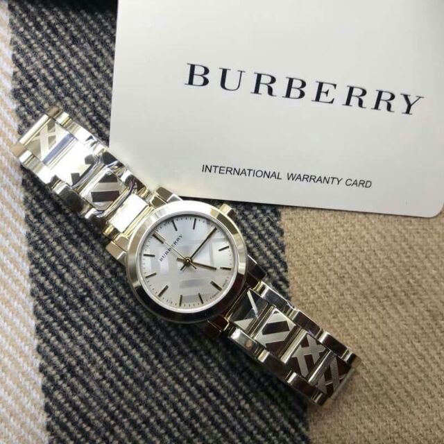 Burberry BU9233 Ladies The City Engraved Silver 26mm Watch
