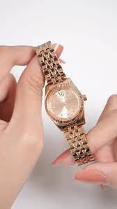 Michael Kors MK4739 Petite Lexington Pavé Rose Gold-Tone Watch