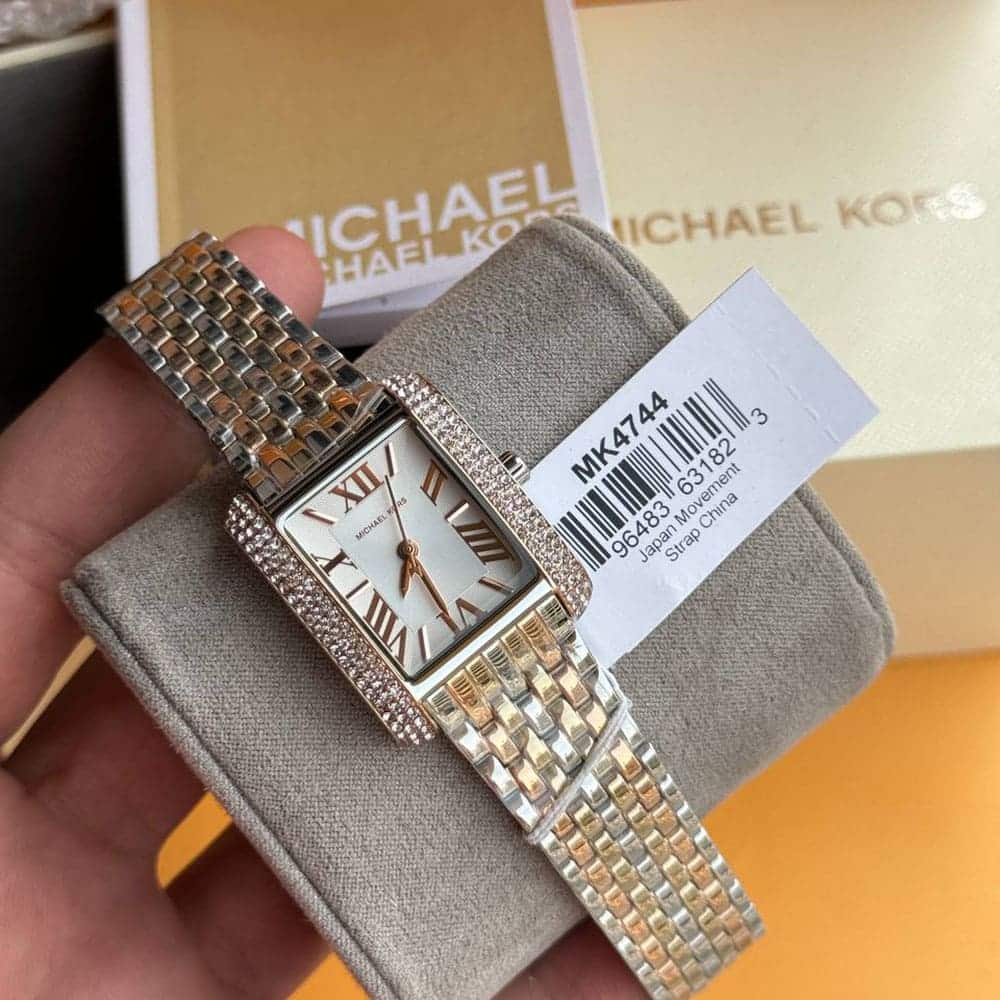 Michael Kors MK4744 Emery Three-Hand Tri-Tone Stainless Steel Watch