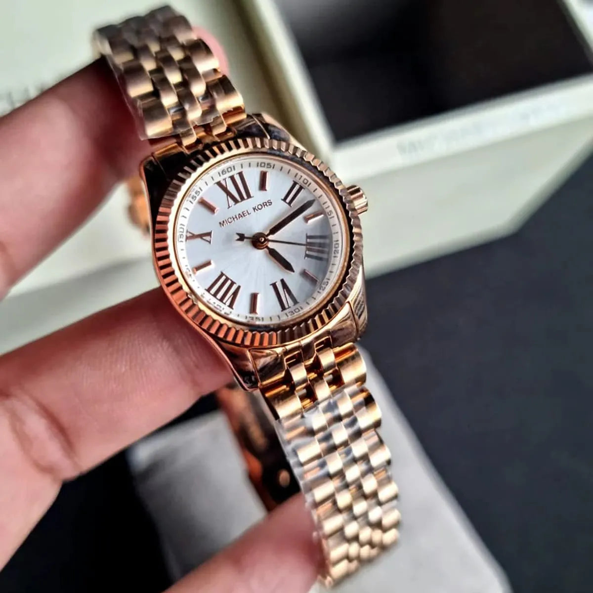 Michael Kors Women’s Quartz Stainless Steel White Dial 26mm Watch MK3230