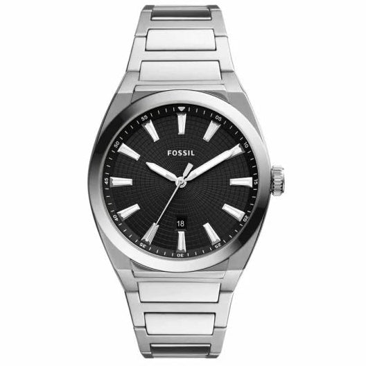 Fossil Men Everett Three-Hand Date Stainless Steel Watch 42mm FS5821