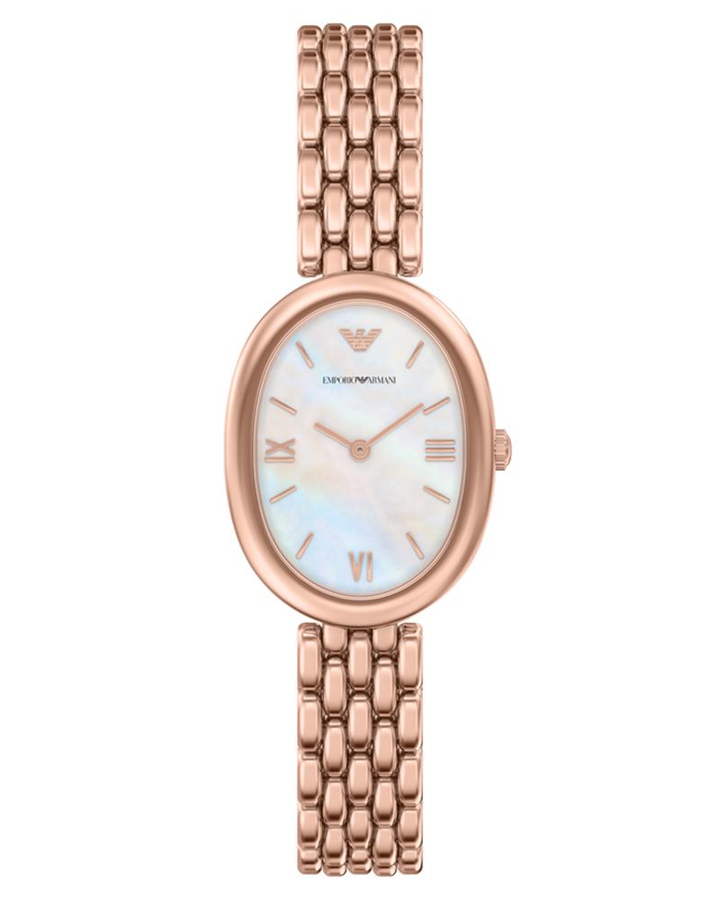 Emporio armani AR11775 mother of pearl oval dial rose gold 34mm ladies watch
