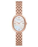Emporio armani AR11775 mother of pearl oval dial rose gold 34mm ladies watch