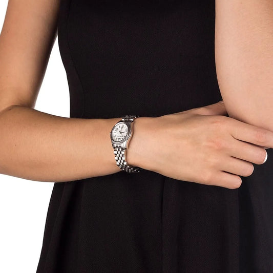 Michael Kors Lexington Quartz White Dial Silver Steel Strap Watch For Women - MK3228