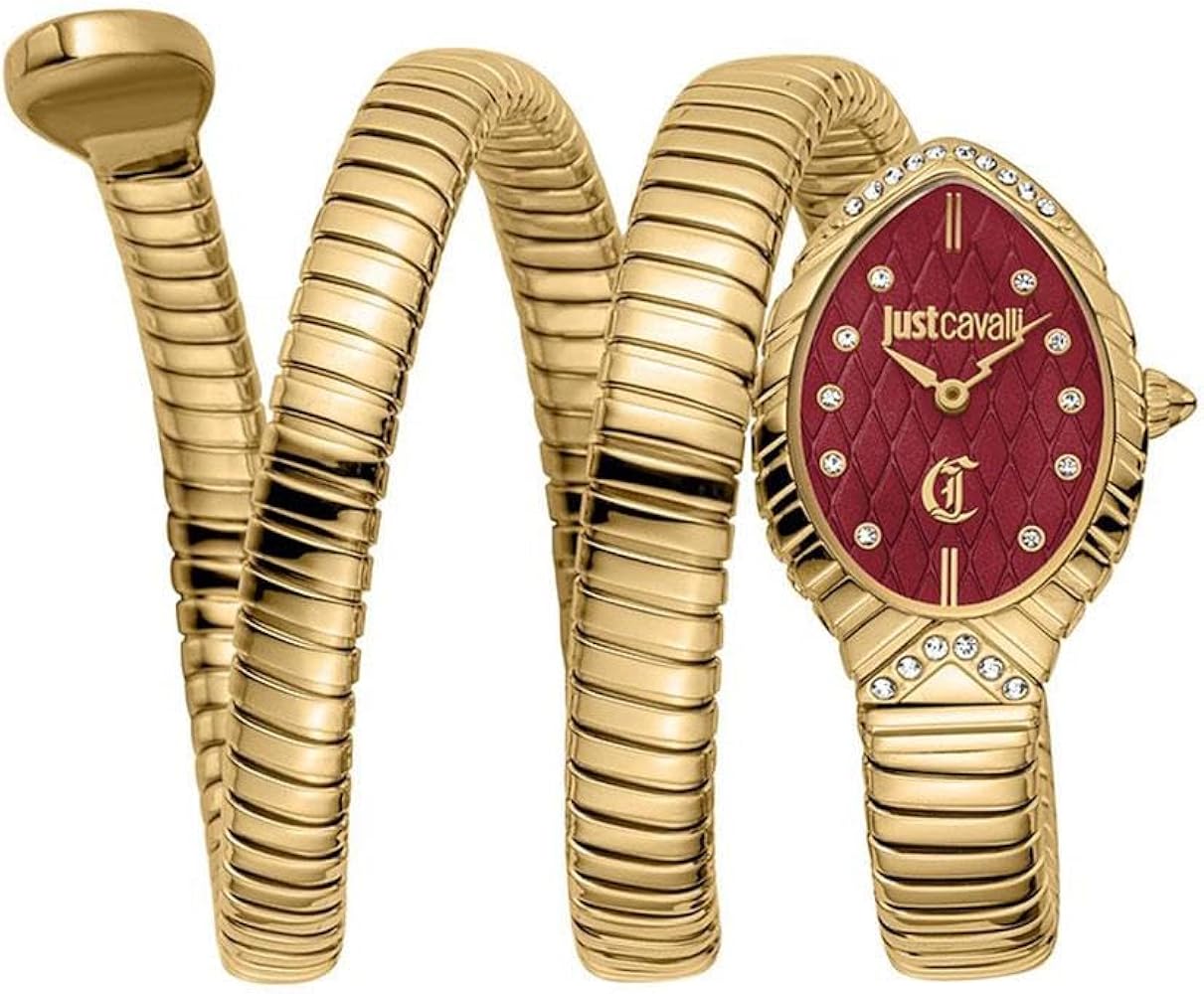 Just Cavalli Women's Gold Watch, Red Dial | Jc1l323m0035