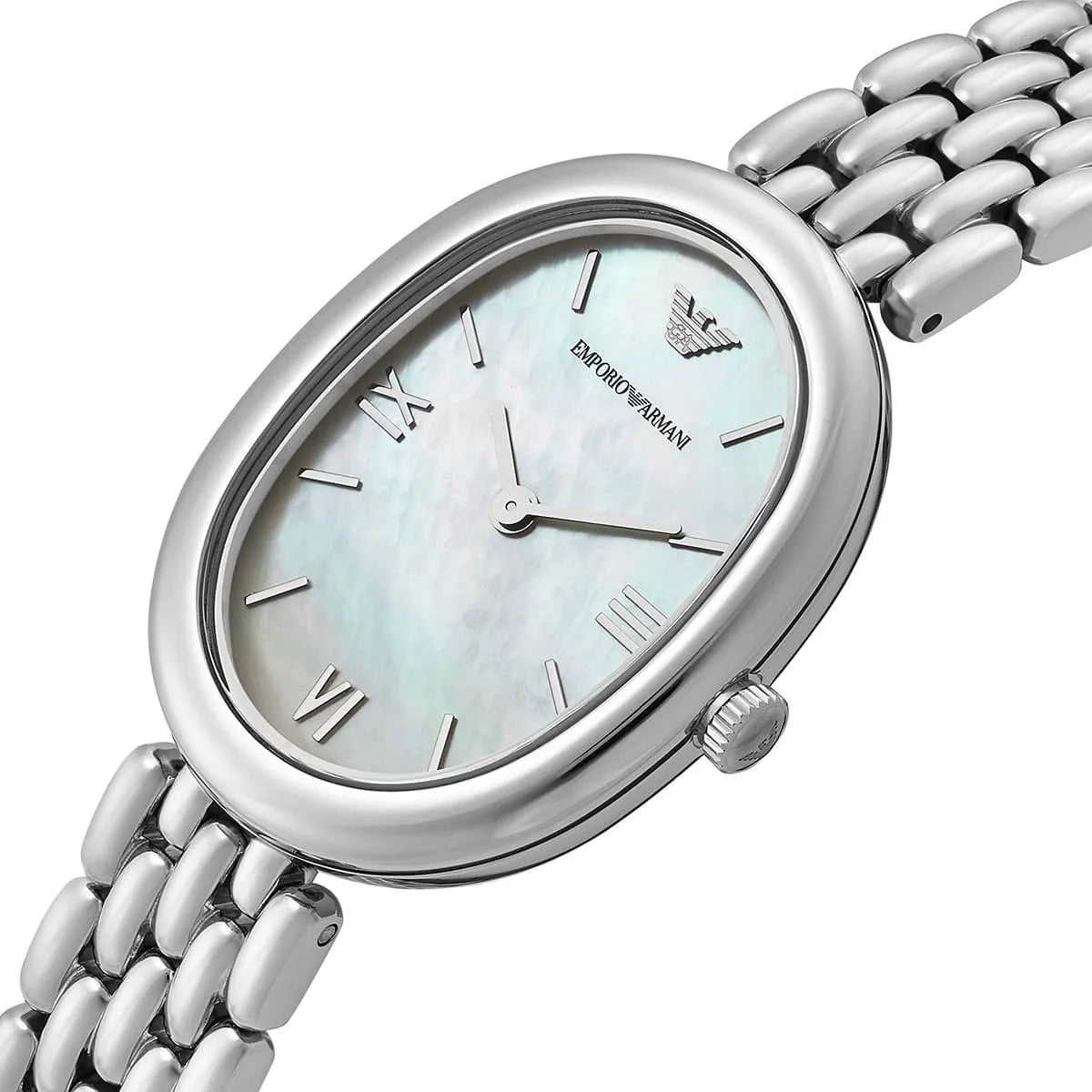 Emporio Armani Women's Watch, Silver/White Mother of Pearl AR11706