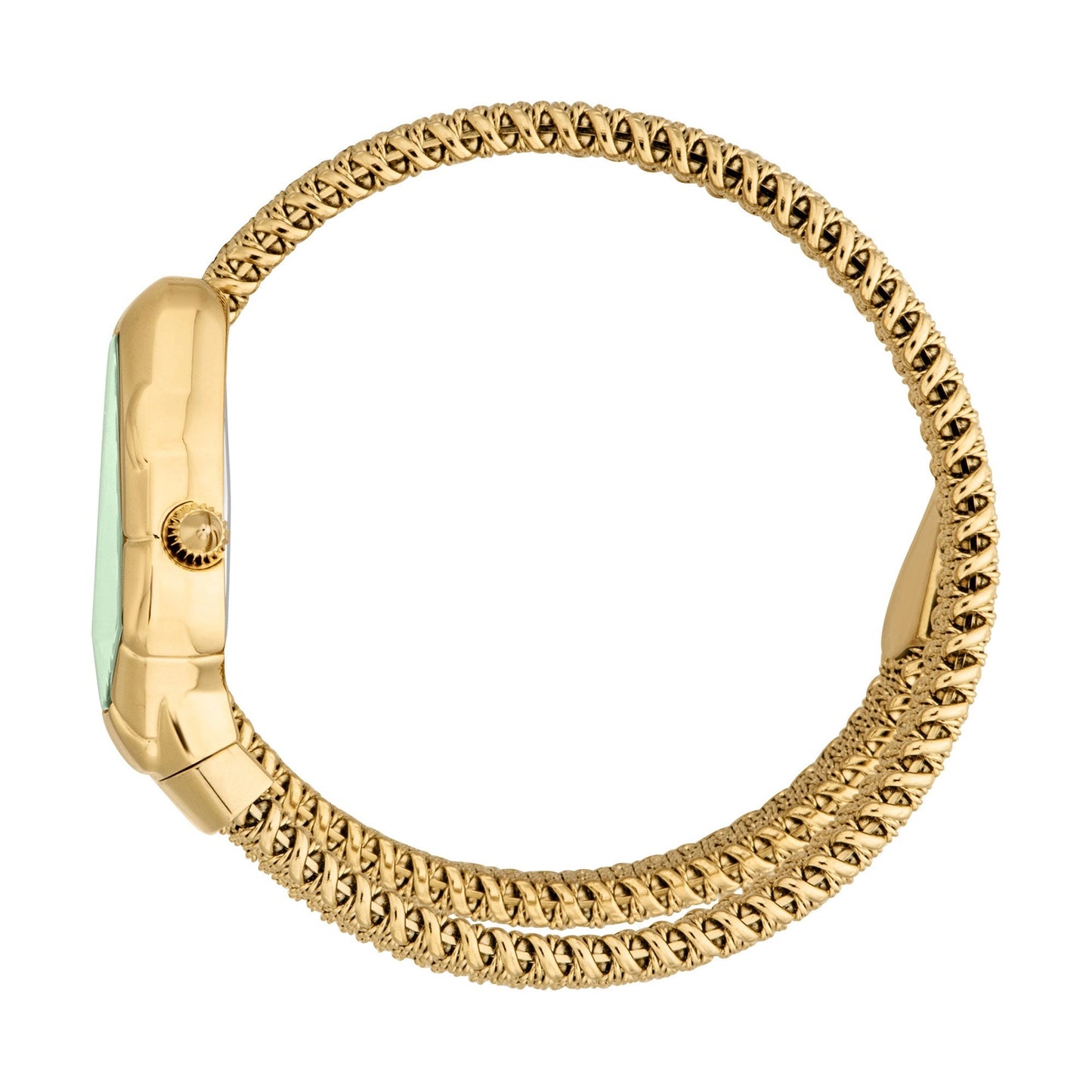 Just Cavalli Fiamma Green Dial Gold Steel Strap Watch for Women | JC1L426M0035