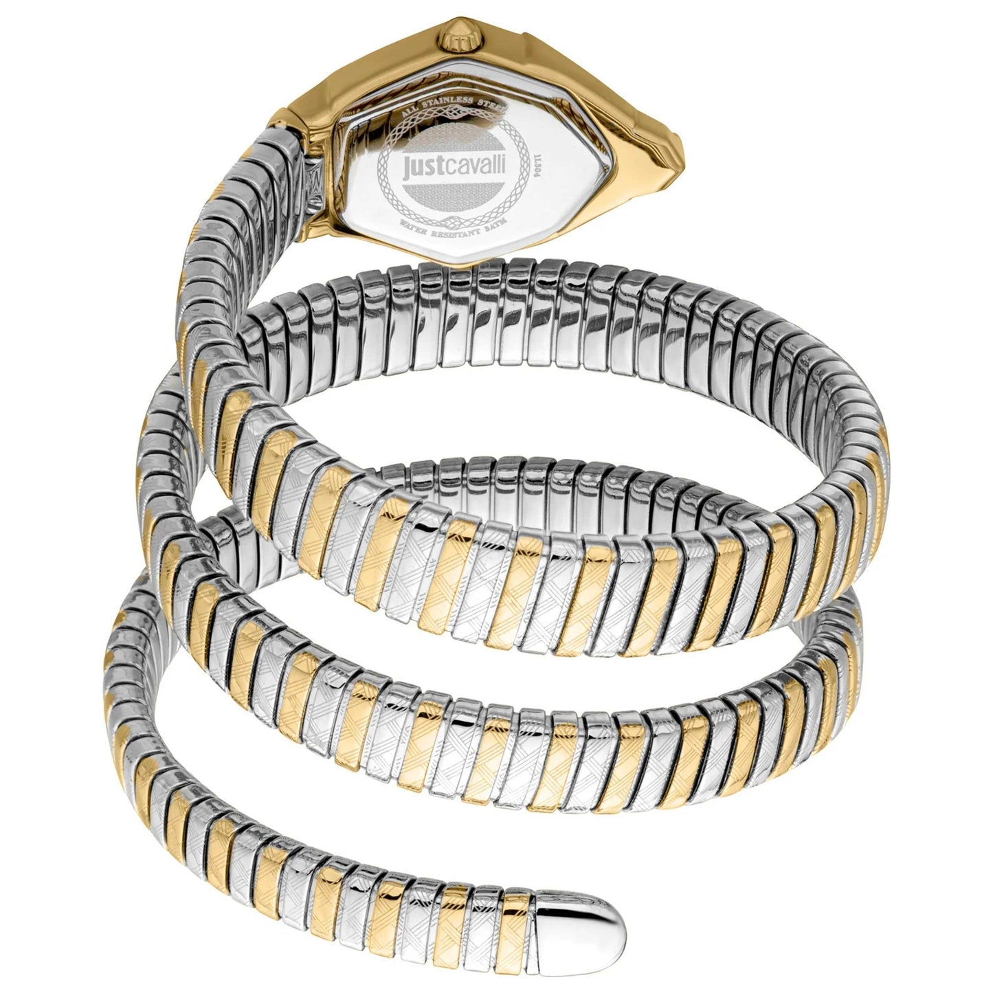 Just Cavalli Mesmerizing White Dial Two Tone Steel Strap Watch for Women | JC1L304M0055