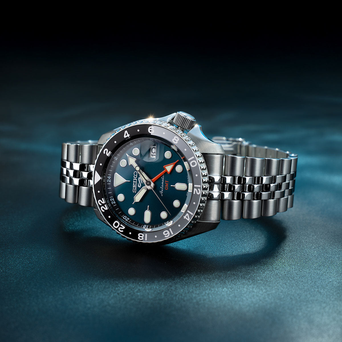 RARE New Seiko 5 Sports Special Edition Velocity Blue GMT Men's Watch SSK045K1