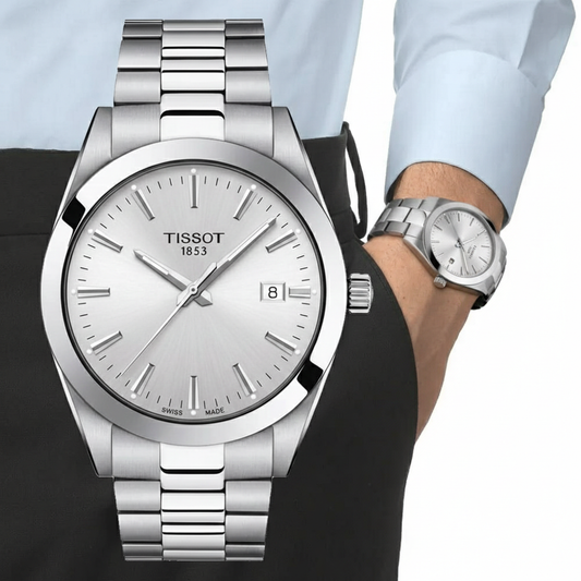 TISSOT GENTLEMEN SILVER DIAL QUARTZ MOVEMENT 40MM