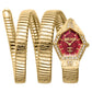 Just Cavalli Mesmerizing Red Dal Gold Steel Strap Watch for Women | JC1L304M0035