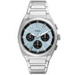 Fossil Men Everett Silver Quartz Stainless Steel Blue Dial Analog Watch 44mm FS6105