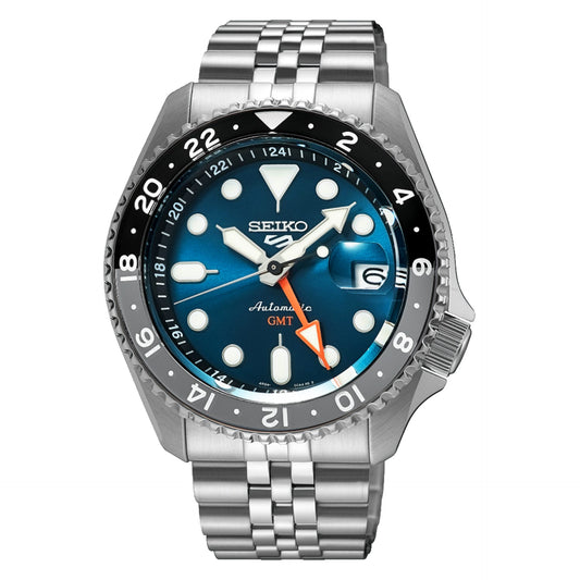 RARE New Seiko 5 Sports Special Edition Velocity Blue GMT Men's Watch SSK045K1