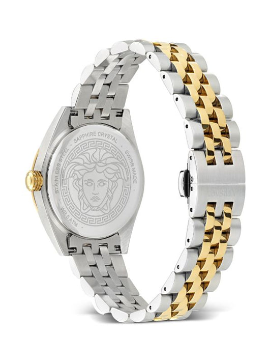 Versace V-Code Lady Quartz Watch, PVD Gold, Green, 36 mm, VE8I00424