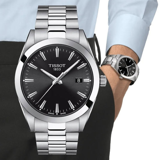 TISSOT GENTLEMEN BLACK DIAL QUARTZ MOVEMENT 40MM