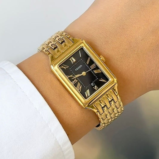 Fossil Raquel Three-Hand Date Gold-Tone Stainless Steel Watch 23mm ES5434