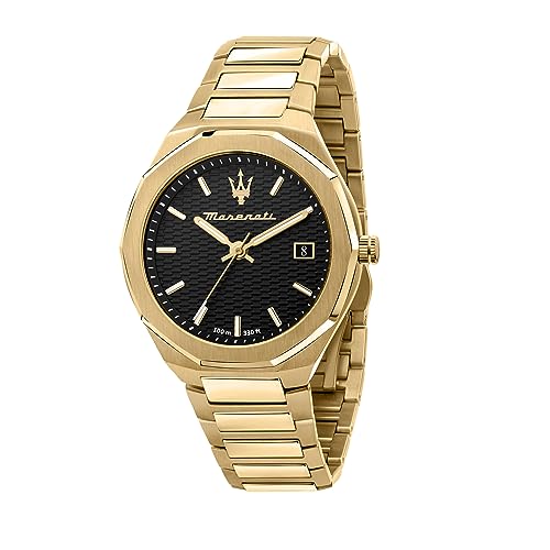 Maserati R8853142004 Stile Men's Analog Quartz Watch Gold Stainless Steel 42mm