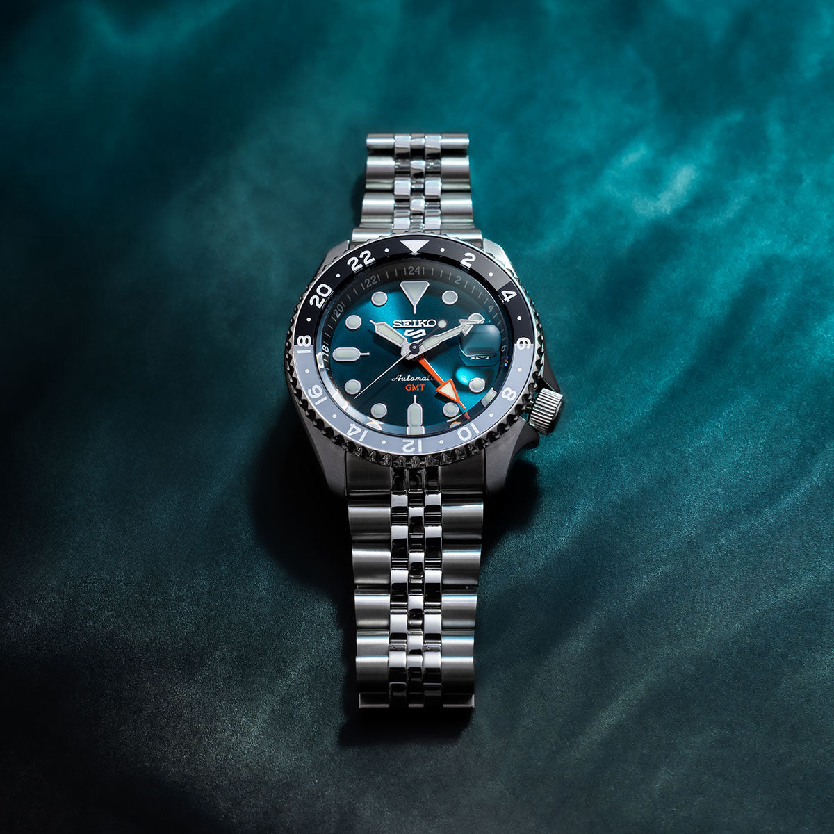 RARE New Seiko 5 Sports Special Edition Velocity Blue GMT Men's Watch SSK045K1