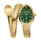 JC1L322M0035 Just Cavalli Women’s Gold Stainless Steel Snake Watch with Dark Green Dial