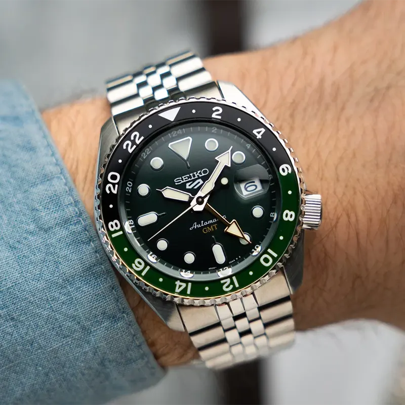 Seiko Men's SSK035K1 5 Sports Green Dial Automatic GMT