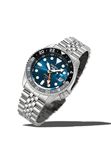 RARE New Seiko 5 Sports Special Edition Velocity Blue GMT Men's Watch SSK045K1