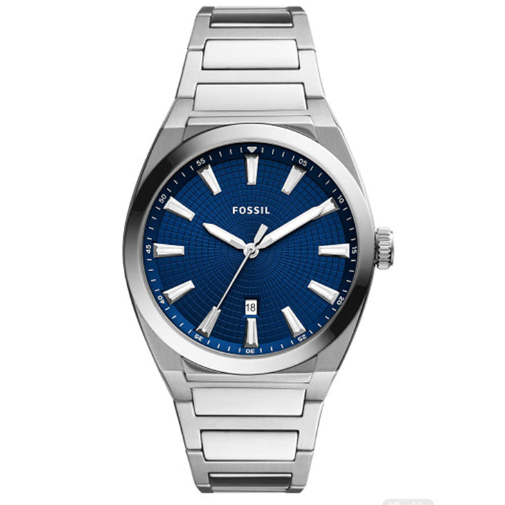 Fossil Men Everett Three-Hand Date Stainless Steel Watch 42mm FS5822